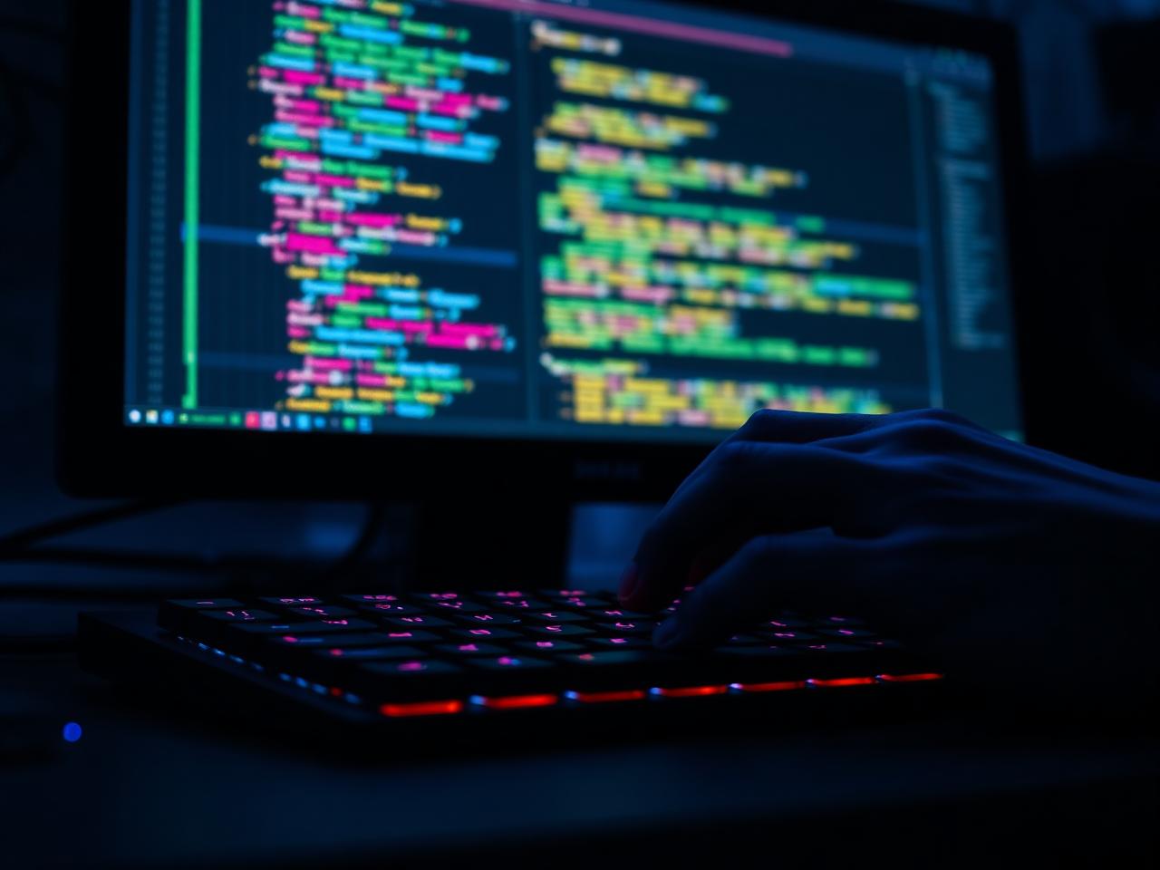Developer writing code